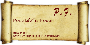 Posztós Fodor névjegykártya